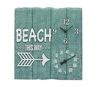 Taylor Precision Products 92685T Horloge de Plage avec Thermomètre Résine Multicolore 35,6 x 35,6 cm