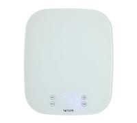 Taylor Pro Balances de Cuisine Numériques, Compactes Standard Professionnel avec Précision et Design Étanche, Disposant d'une Fonction Tare, Verre Blanc, Poids 14 kg / Capacité 14 l