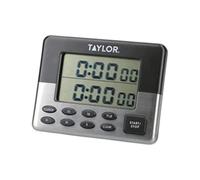 Taylor Pro - Minuteur de Cuisine Numérique avec Fonction Chronomètre, Alarme avec Compte à Rebours, Dos Magnétique, Plastique/Acier Inoxydable, Gris/Argent