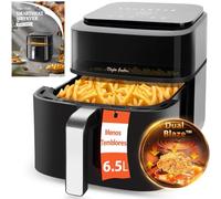Taylor Swoden air fryer de 6,5 L XXL avec double résistance, fonctionnalité 8-en-1, fenêtre de visualisation et grille antiadhésive - Parfaite pour 3-6 personnes, noire(1)