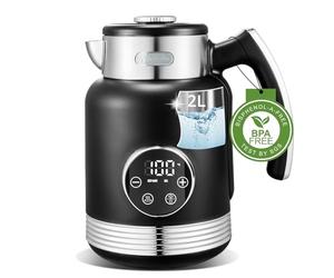 Taylor Swoden Asher Pro - Bouilloire électrique noire, Écran numérique digital,2 L,Intérieur inox,Température Réglable 40℃ à 100℃