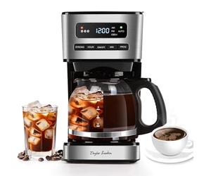 Taylor Swoden Cafetiere filtre 1.8L(12-15 Tasses), Café Glacé, Programmable
