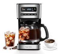 Taylor Swoden Cafetiere filtre 1.8L (12-15 Tasses) - Programmable 24H, 3 Niveaux Concentration + Café Glacé, Autonettoyage, Anti-Goutte, Maintien au chaud & Arrêt Auto 40Min, Filtre Amovible,écran LED