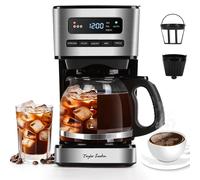 Taylor Swoden Cafetiere filtre 1.8L (12-15 Tasses) - Programmable 24H, 3 Niveaux Concentration + Café Glacé, Maintien au chaud