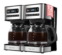 Taylor Swoden Cafetiere filtre 1.8L (14 Tasses) - Programmable 24H, 3 Niveaux Concentration + Café Glacé, Autonettoyage, Anti-Goutte, Maintien au chaud & Arrêt Auto 40Min, Filtre Amovible,écran LED*2