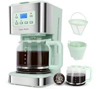 Taylor Swoden Cafetière Filtre Électrique 1.5L 12 Tasses - Programmable 24H Écran LCD Rétroéclairé (Fonction Nuit), Maintien Chaud 40 Min Anti-Goutte, 950W Sans BPA, Vert