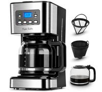 Taylor Swoden Darcy 950W Cafetière capacité 1,5 L 12 tasses avec filtre réutilisable et base de maintien au chaud, système d'égouttage, minuterie et BPA