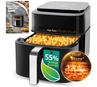 Taylor Swoden Friteuse sans Huile, 1800W, Air Fryer de 6,5 L avec Double Résistance, Multifonction 8-en-1 Rapide Écran tactile digital, visualisation Airfryer XXL, Noire