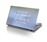 TaylorHe 39,6 cm 38,1 cm Laptop Skin en Vinyle avec Motifs colorés et stratifié Effet Cuir fabriquée en Angleterre Dream it Do it Slogan