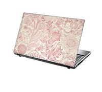 TaylorHe Skins - Autocollant en vinyle pour ordinateur portable 15 pouces avec motifs colorés et effet cuir, fabriqué en Grande-Bretagne 15.6" Fleurs roses, oiseaux.