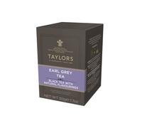 Taylors® | Bergamote Thé Noir Earl Grey Légèrement Parfumé | 20 filtres à thé (50 Gr) | Sachets de thé noir Earl Grey