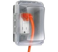 TayMac MM510C Couvercle de prise horizontal/vertical simple résistant aux intempéries, 9,5 cm de profondeur, transparent