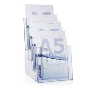Taymar DIN A5 Présentoir de table, Présentoir pour prospectus et flyers avec 4 compartiments sur 4 étages