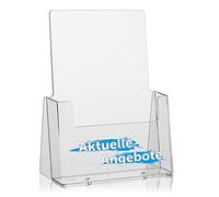 Taymar Lot de 5 présentoirs à prospectus Transparent Format A5 Avec impression « offres actuelles » - Blanc/bleu