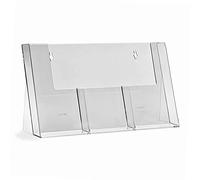 TAYMAR Porte-brochures de table avec 3 compartiments pour format DIN long (DL), transparent