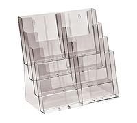 taymar Porte-brochures de table XXL, tribune, divers formats DIN, 4 étages, transparent