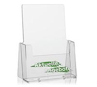 taymar Présentoir à prospectus transparent avec impression "offres actuelles" Blanc et vert Format A5