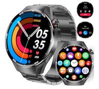 TAYSHILEY Montres Intelligentes pour Hommes, Smartwatch AMOLED 1,73" avec 100 Modes Sportifs, Moniteur de Fréquence Cardiaque/Sommeil, Appels Téléphoniques Bluetooth, Étanchéité IP67 (Black G5plus)