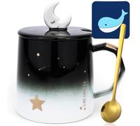 'Taza De Café Divertida Grande Taza De Té Cerámica 500ml Taza Desayuno Originales Con Cuchara y Posavasos Mugs De Espresso Taza De Capuchino Regalo