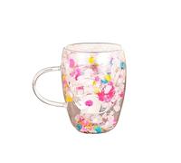 Taza De Flores Secas,Taza De Flores Secas,Tazas De Té Transparentes De Doble Pared De 350 Ml Con Asa | Vasos Para Beber, Vasos Para Bebidas Frías Y Calientes