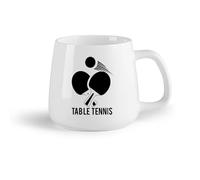 Tazas con Asas Cómodas Logotipo de tenis de mesa Deportes Tenis de mesa （14oz/400ml） Regalo divertido para amantes del café, mejores amigos del trabajo, compañeros de trabajo y amigos
