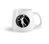 Tazas de Café con Asas Grandes para Hombres y Mujeres Baloncesto （14oz/400ml） El mejor regalo para una bebida matutina, bodas, cumpleaños, regalos para mujeres, Día del Padre, madres, niñas y niños