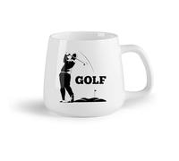 Tazas de café de cerámica blanca Jugador de golf Deporte de golf （14oz/400ml） El mejor regalo para una bebida matutina, bodas, cumpleaños, regalos para mujeres, Día del Padre, madres, niñas y niños