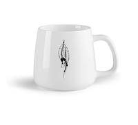 Tazas de café de cerámica blanca Talismán de plumas atrapasueños （14oz/400ml） El mejor regalo para una bebida matutina, bodas, cumpleaños, regalos para mujeres, Día del Padre, madres, niñas y niños