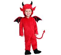 TAZIZI Adorable costume de diable pour tout-petit, combinaison chauve-souris d'Halloween avec aile, costume de diable rouge amusant pour enfants, pour déguisement d'Halloween
