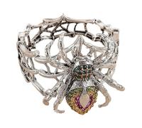TAZIZI Bracelet vintage en strass Spider-Bracelet, Punk Crystal Spider-Bracelet, Bijoux d'horreur d'Halloween, pour fête festival costume, taille unique, Comme décrit