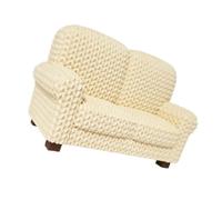 TAZIZI Canapé de jeu de simulation pour décoration de maison de poupée, B | Sièges de chambre aspect tricot avec dossier incurvé, pièce d'accentuation d'affichage, coins d'étagère