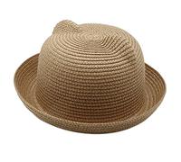 TAZIZI Chapeau de Paille Parent-Enfant Pare-Soleil avec Oreilles de Chat - Bob de Pêcheur d'Été pour la Plage, CL