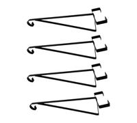 TAZIZI Supports de panier en métal | Ensemble de 4 pots de fleurs coulissants pour clôture, support de présentation de jardin, convient aux paniers de 40,6 cm