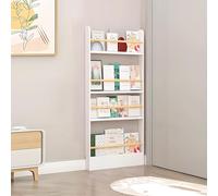 Tazyee Bibliothèque, Étagère Haute et Étroite, Bibliothèque Murale 3-6 Niveaux Derrière la Porte pour Chambre, Salon, Bureau, Organisateur Gain de Place pour Jouets et Livres d’Enfants