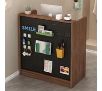Tazyee Bureau de réception, bureau de réception moderne avec panneau perforé - Comptoir avant avec panneau d'affichage et organisateur de rangement, bureau de caisse pour salon, bureau, magasin de