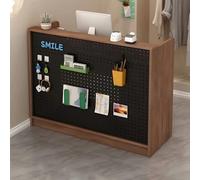 Tazyee Bureau de réception, bureau de réception moderne avec panneau perforé - Comptoir avant avec panneau d'affichage et organisateur de rangement, bureau de caisse pour salon, bureau, magasin de