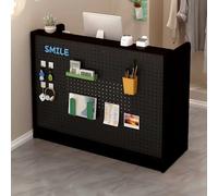 Tazyee Bureau de réception, bureau de réception moderne avec panneau perforé - Comptoir avant avec panneau d'affichage et organisateur de rangement, bureau de caisse pour salon, bureau, magasin de