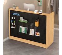 Tazyee Bureau de réception, bureau de réception moderne avec panneau perforé - Comptoir avant avec panneau d'affichage et organisateur de rangement, bureau de caisse pour salon, bureau, magasin de