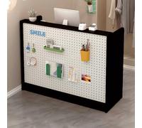 Tazyee Bureau de réception, bureau de réception moderne avec panneau perforé - Comptoir avant avec panneau d'affichage et organisateur de rangement, bureau de caisse pour salon, bureau, magasin de