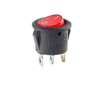 TAZYYZUU 5 pièces 20mm on Off Interrupteur à Bascule Rond 6A/250VAC 10A 125VAC 2/3PIN Bouton-Poussoir(White Redlight 3p3t)