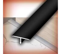 TAZYYZUU Bande de Sol stratifié Moulage en T, Bande Transition Aluminium, Couverture Joint seuil métal, séparation, d'étanchéité for plinthe(Black,90 x 3.3CM(36" x 1 1/4"))