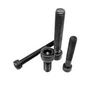 TAZYYZUU M2 .5 M3 M4 M5 M6 M8 Acier Noir De Qualité 12.9 DIN912 Capuchon À Six Pans Creux Vis Tête Allen Boulon Allongé Long 4-100mm(M4 10pcs,60mm)