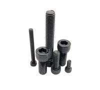 TAZYYZUU M2 .5 M3 M4 M5 M6 M8 Noir Grade 12.9 en Acier Allié DIN912 Tout Filetage Complet Hexagone À Six Pans Creux Capuchon Tête Allen Boulon Vis(M4 10pcs,12mm)