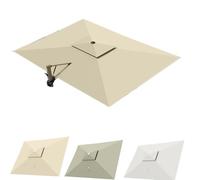 TAZYYZUU Parasol déporté rectangulaire de 3 m x 4 m, Toile de Rechange à 8 Baleines, Grand Parasol de Jardin, Housse Anti-UV(Khaki,3x4m(10' x 13') Double Top)