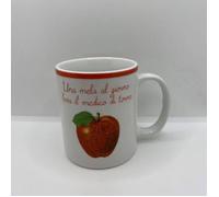 Tazza Mug Mela 15x9cm Moroni Gomma Una Mela La Giorno Toglie Il Medico Di Torno