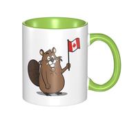 Tazze in ceramica bicolore, 11 once, elegante tazza da caffè in ceramica con grazioso castoro 3D e interno colorato, tazza da tè, tazze da caffè per casa, ufficio e cucina
