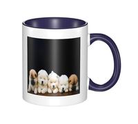 Tazze in ceramica bicolore, 11 once, elegante tazza da caffè in ceramica con interno colorato e motivo 3D a forma di cane pigro, tazze da caffè per casa, ufficio e cucina