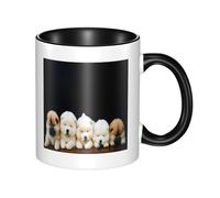 Tazze in ceramica bicolore, 11 once, elegante tazza da caffè in ceramica con interno colorato e motivo 3D a forma di cane pigro, tazze da caffè per casa, ufficio e cucina