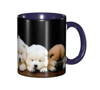 Tazze in ceramica bicolore, 11 once, elegante tazza da caffè in ceramica con interno colorato e motivo 3D a forma di cane pigro, tazze da caffè per casa, ufficio e cucina