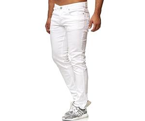 Tazzio 16533 Jean Coupe Slim pour Homme Style Stretch Denim - Blanc - 33 W/36 L